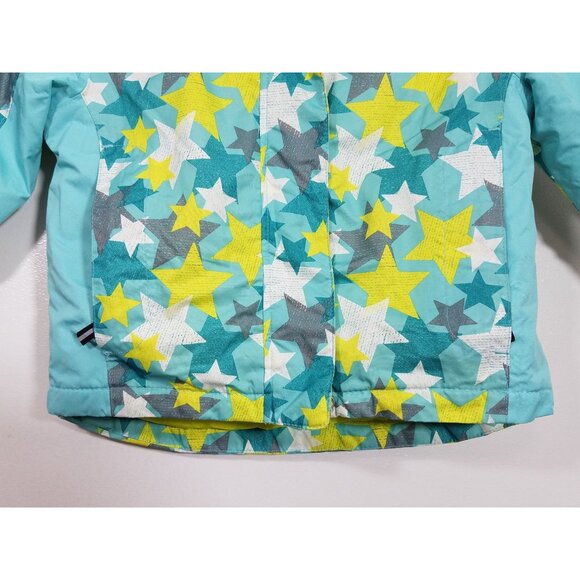 Lupilu Kids Insulated Rain  Jacket Hooded Star Patterned Blue Green Water-proof - Picture 6 of 12